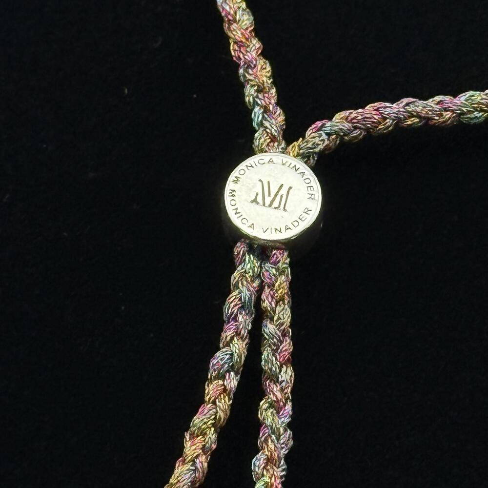 Monica Vinader Linear Lily Bracelet - Sterling Silver & Woven Multicolor - Picture 2 of 3